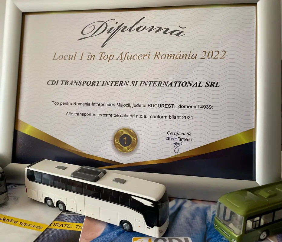 Diploma Locul 1 Top Afaceri Romania 2022